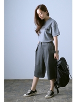 【WEB限定SALE 9/16 18:00?9/26 10:00】【AZUL by moussy】40/2度詰天竺 NEW YORK T/T.GRY