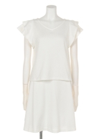 フリル袖SET UP/オフホワイト