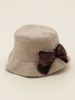 ベロアリボン付きハット/グレー
