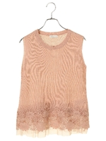 レースディティールニットプルオーバー/アイボリー