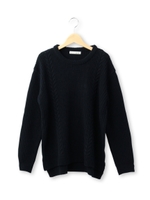 畔編みケーブルニット/ダークグレー(013)