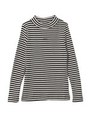 RIB BOTTLE NECK L/S TOPS/ブラック