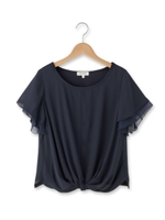 袖ティアードジョーゼットカットソー/ナチュラル(050)