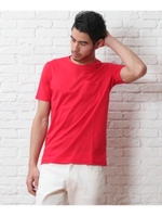 GIZAコットンクルーネックTシャツ/レッド系(060)