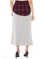 【AZULbymoussy】裏毛裏起毛フェイクスリーブマキシスカート/T.GRY