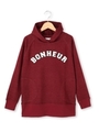 さがら刺繍ネップフードパーカー/ワインレッド(063)