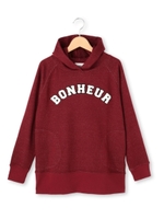 さがら刺繍ネップフードパーカー/ワインレッド(063)