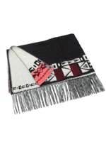 エスニック柄大判ストール/ブラック(419)