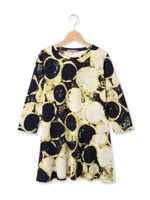 ◆ダイナミックリングプリントワンピース/マスタード(133)