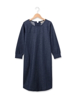 デニム調ジャージーサックワンピース/ブルー(092)