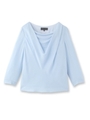 フロントドレープブラウス/ライトブルー(091)
