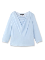 フロントドレープブラウス/ライトブルー(091)