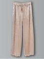 ベロアワイドパンツ/ベージュ