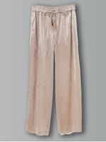 ベロアワイドパンツ/ベージュ