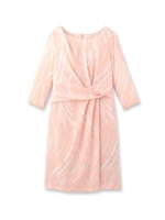 幾何学柄ウエストひねりワンピース/ライトオレンジ(166)