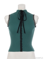 SN laceリブTOPS/ブラック