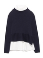 【emmi atelier】ボトルネックニットプルオーバー/NVY