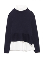 【emmi atelier】ボトルネックニットプルオーバー/NVY