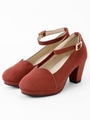パイピングハートカットパンプス/ボルドー