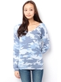 【AZUL by moussy】FCTカモPT Vネック長袖プルオーバー/柄KHA