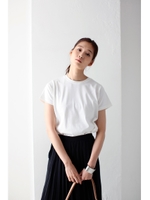 【AZUL by moussy】ペルビアン天竺クルーネック半袖プルオーバー/BLK