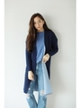 【AZUL by moussy】14G接結Wフェイス長袖ガウン/BLK
