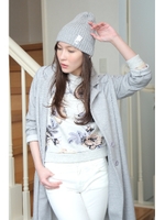 【AZUL by moussy】ヴィンテージフラワー長袖プルオーバー/柄T.GRY