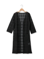 レースロングシャツ/ブラック(019)