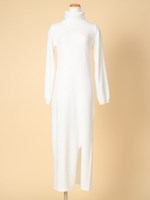 アンゴラマキシスリットワンピース/ラズベリー