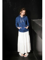 【AZUL by moussy】硫化製品染めムラptフーディ7分プルオーバー/柄NVY