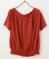 天竺スモッキングトップス