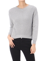 【AZUL ENCANTO】シルク入Vネックニットプルオーバー/T.GRY