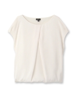 [S]ストライプニットプルオーバー/ホワイト(002)