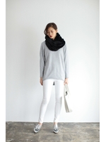 【AZUL by moussy】裏毛ドルマン長袖プルオーバー/T.GRY