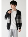 【AZUL by moussy】14G太ボーダーVネックカーデ/柄BLK