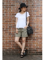 【AZUL by moussy】CジョーゼットレースTブラウス/BLK