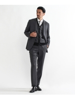 スモールチェックシングルスーツ/ダークグレー(413)