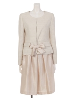 ツィードＪＫ＆シャンタンＳＫセット/アイボリー