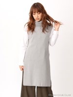 サイドスリットニットベスト/グレー