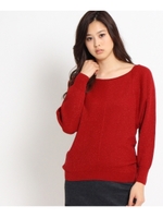 ヘリンドールドルマンニットトップス/ワインレッド(063)