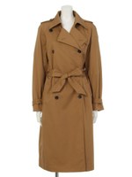 【CASUAL】ワイドラペルロングトレンチコート/カーキ