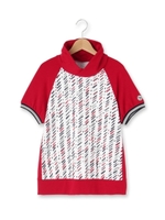 アートストライプ切り替え半袖プルオーバー/グレー(901)