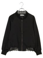 サテンレースブルゾン/アイボリー