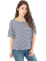 【AZUL ENCANTO】TRボーダーワイドプルオーバー/柄NVY