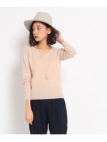 Vネックカシミヤニット/オフホワイト(003)