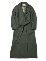 【NUMBER STANDARD】ウールツイードロングコート/グリーン