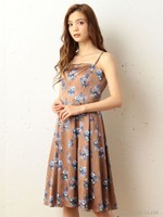 ヴィンテージフラワーワンピース/ボルドー