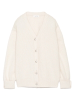 ビジューパールボタンカーディガン/WHT