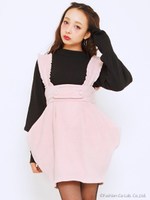 フリルサスペンダースカート/ブラック