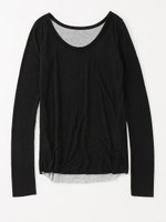 テンセルカシミア32Ｇ天竺重ね着クルーTOP/IVORY